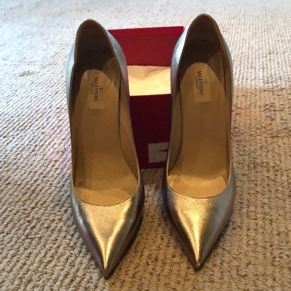 Valentino gold stilettos